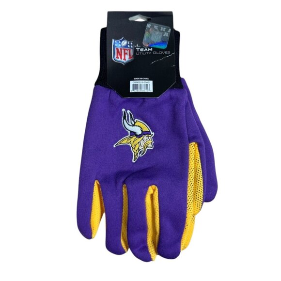 NFL Minnesota Vikings Utility Gloves Football Skol Purple Gold Yellow Team NEW - Picture 1 of 5